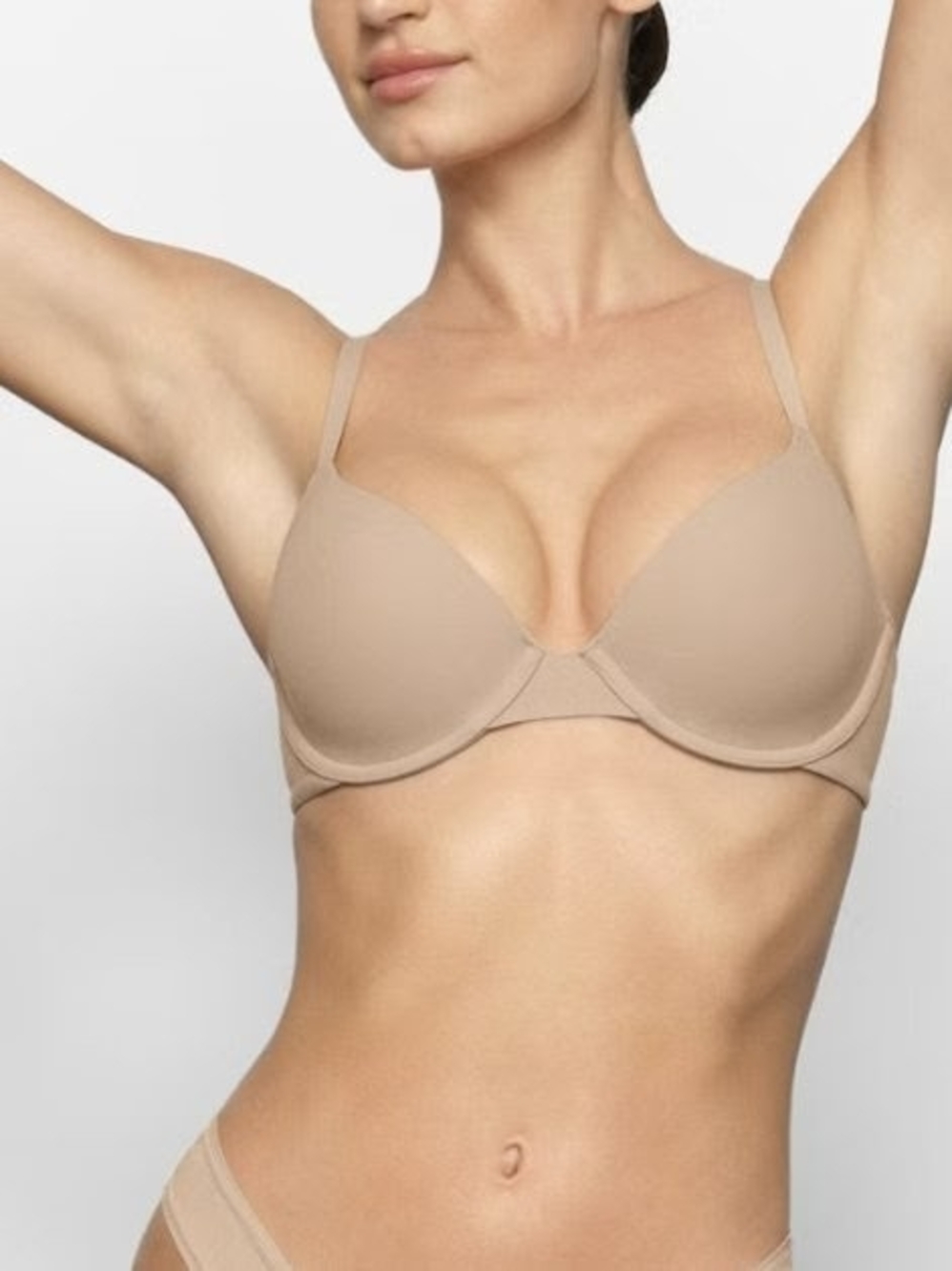 Skims First Everybody T-Shirt Underwire Bra Clay Spaghetti Straps Size 36C NWT